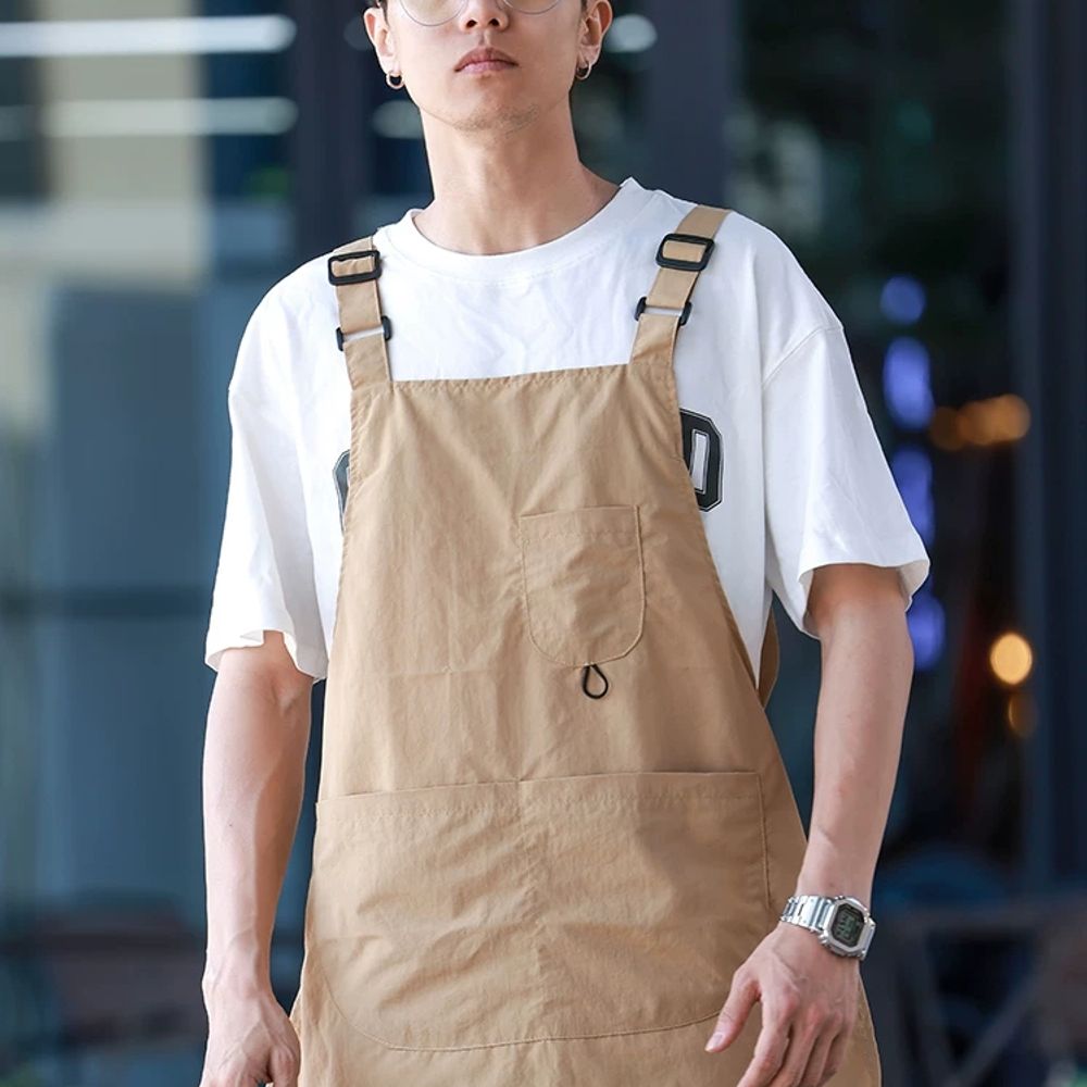 숏앞치마 작업복 작업 공방 짧은 조끼 앞치마 주방 미용 에이프런 카페 그린 방수 A. 녹색 - 상세 이미지 3