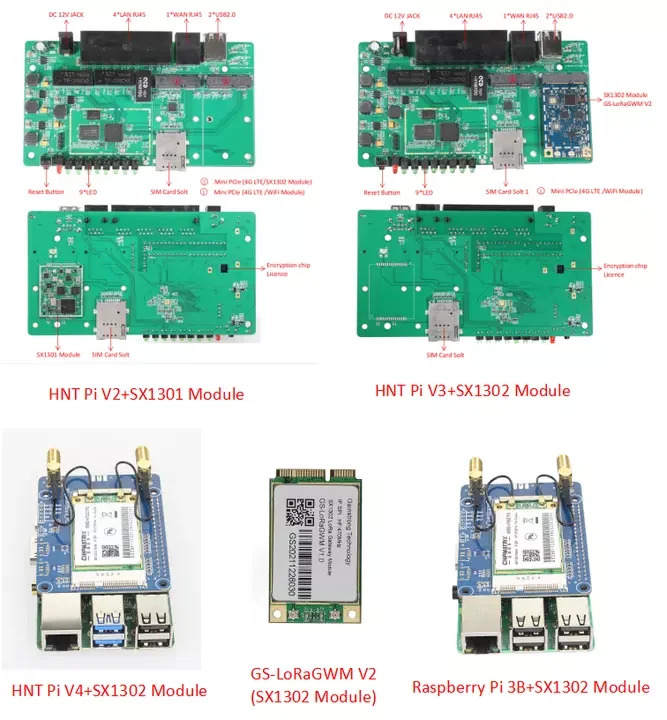 공장2GB DDR4 헬륨 HNT LoRa 주파수 150MHz960MHz Raspberry Pi 3B LoRaWAN 게이트웨이