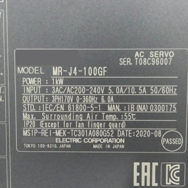 MR-J4-100GF 서보 드라이브 신