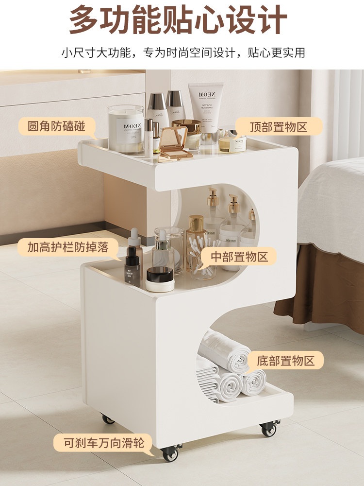 이동식 미용실 트롤리 웨건 마사지샵 병원 수납 웨건 카트 다용도 정리 에스테틱 화이트 - 상세 이미지 2