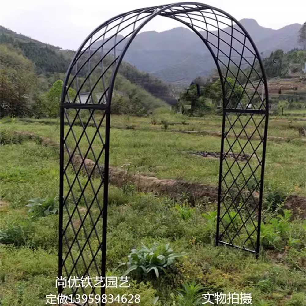 장미 터널 게이트 정원 철제 아치 지주대 가든 문없음 120x30x200cm 블랙 - 상세 이미지 2