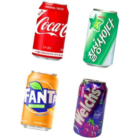 코카콜라 칠성사이다 웰치스 환타 오렌지 4종 각 6개입 355ml