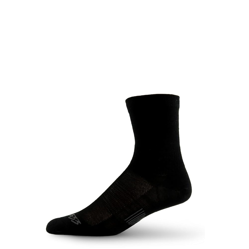 미국산 러닝 미니 크루 양말 흡수 양말, 마이크로 라지 쿠션 울 블랙., 없음 수분 메리노 Black Medium - 상품 이미지