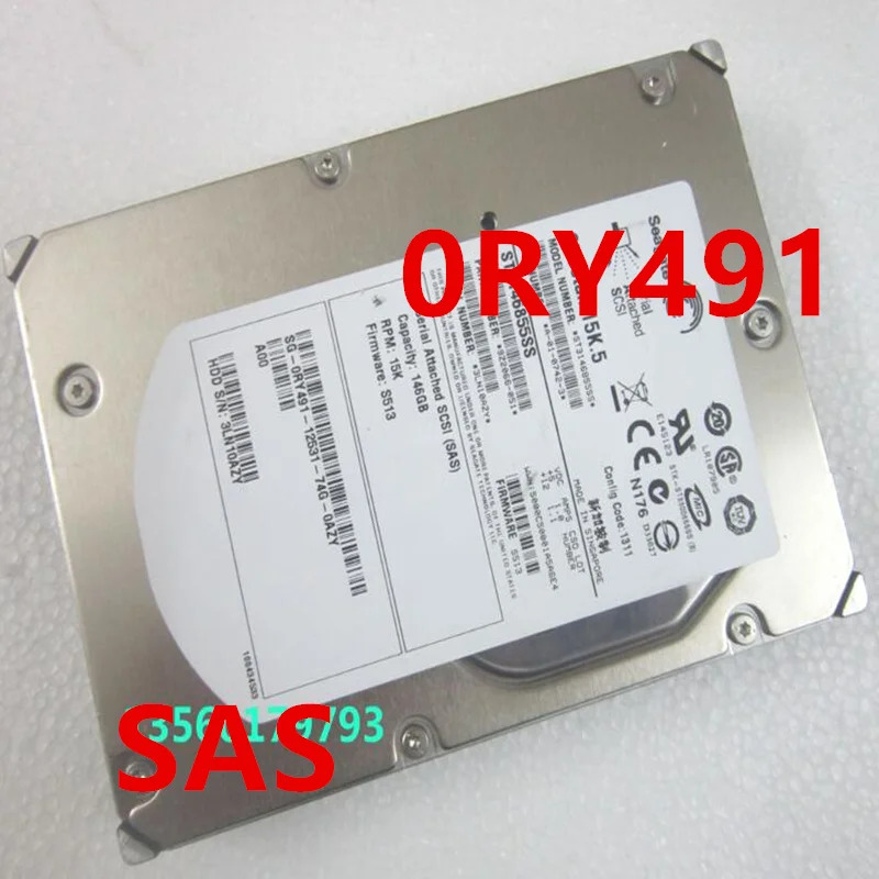 DELL 146GB SAS 3.5인치 15000RPM 16MB 하드 드라이브 0RY491 ST거새 오리지널 3146855 SS