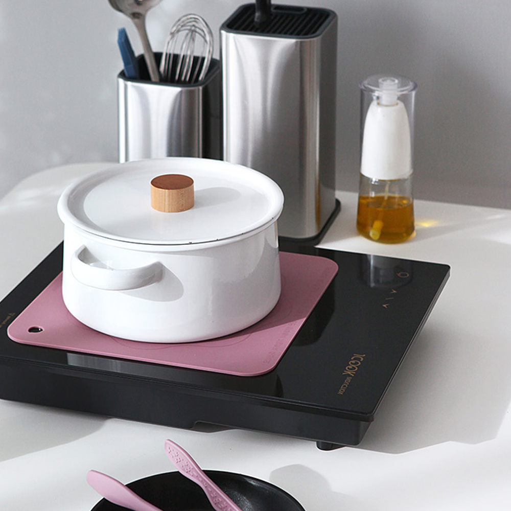 국내산 실리콘 인덕션 보호 매트 팔레트 인덕션패드 25cm, 블루 이미지 6