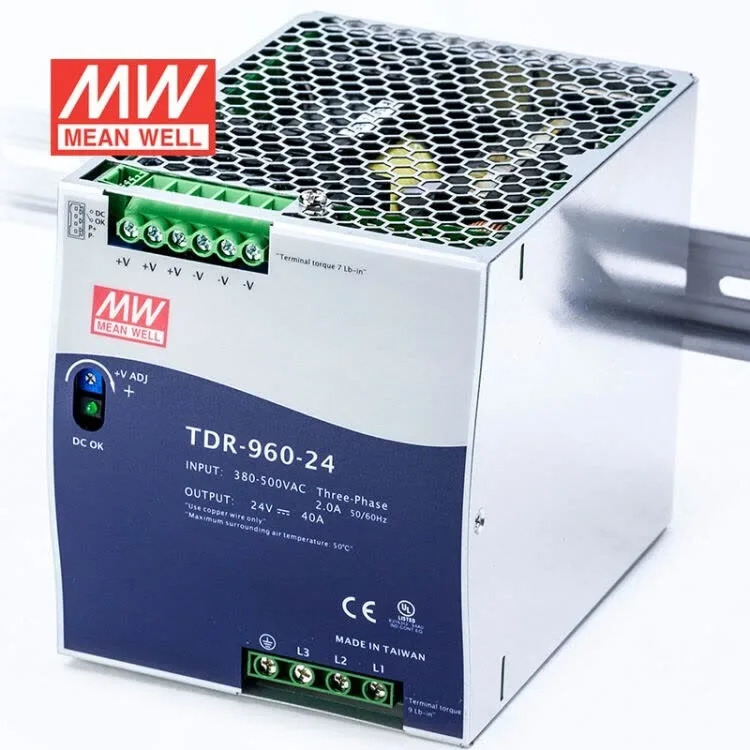 평균 잘 TDR-960-24 960W 24V 40A 스위칭 전원공급장치 기능 슬림 3상 산업DIN 레일
