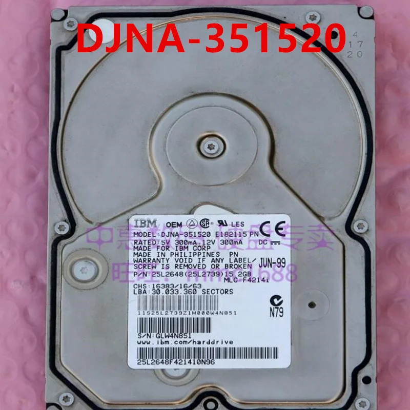 DJNA-351520 IC35L040ER07-0 오리지널 리퍼 하드 IBM 15.2GB 41GB IDE 3.5 인치 7200RPM 2MB 데스크탑 HDD
