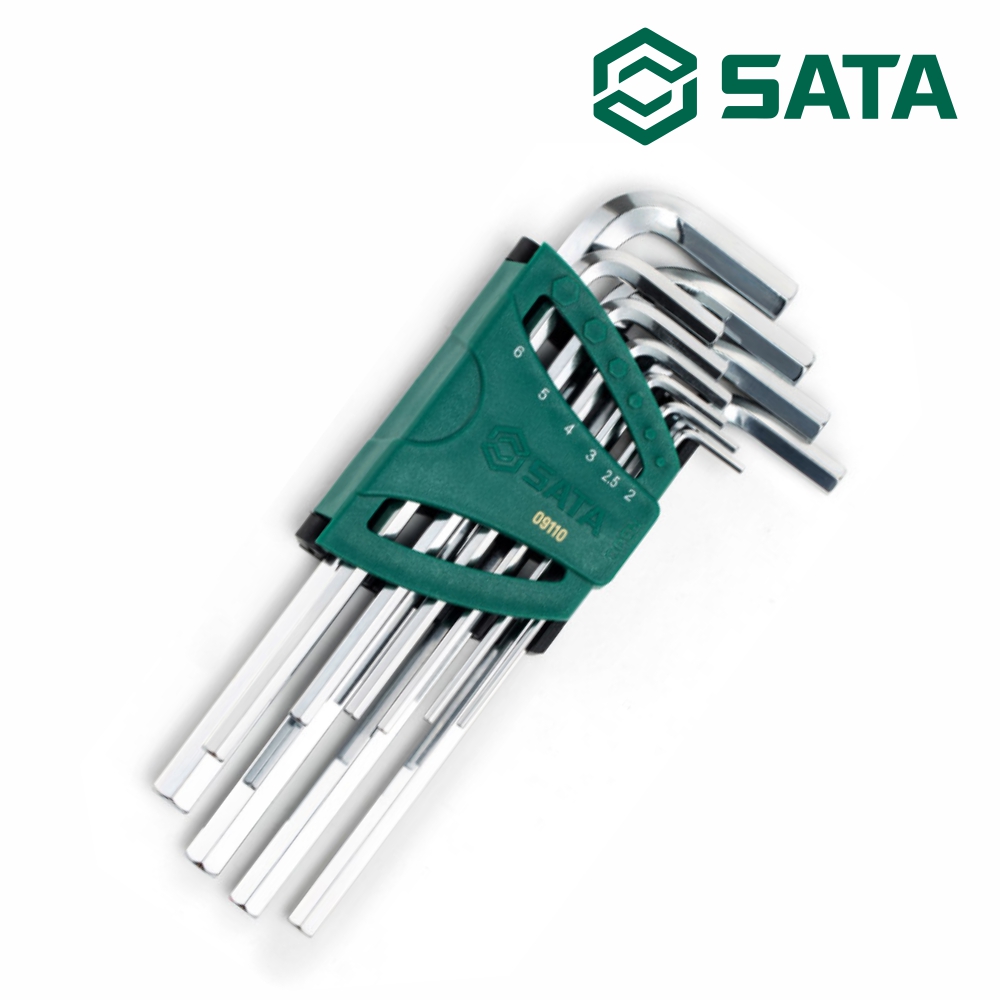 사타 SATA 육각 롱 렌치 세트 10PCS 09110 기억자랜찌 - 메인 이미지
