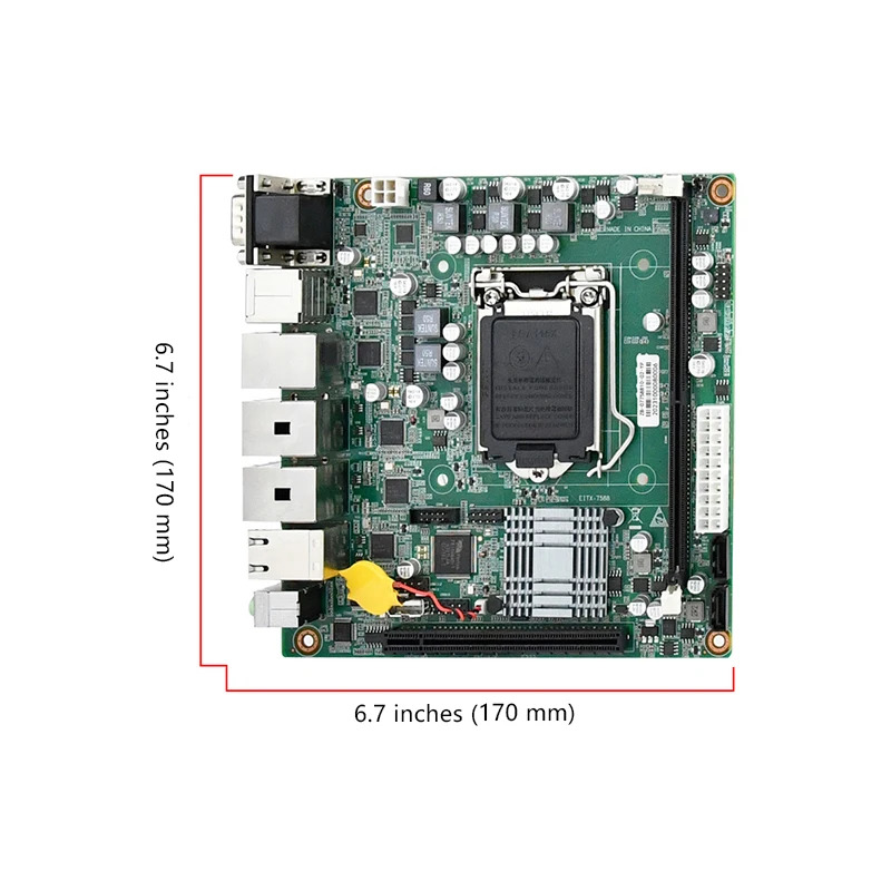 EIP 제어 허브 EITX-7588 산업마더보드 1151 핀 5포트 시각적 지원 또는 DC 전원 서버