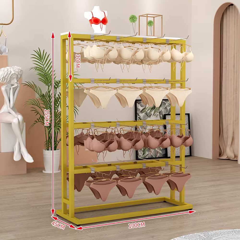 란제리 행거 팬티 브래지어 거치대 디스플레이 가게 80x45x155cm 화이트 이미지 7