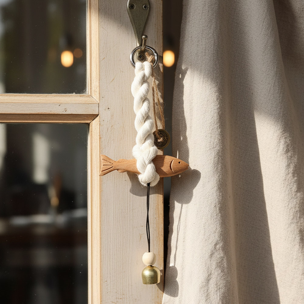 액막이명태도어벨 풍경소리 핸드메이드 마크라메 물고기 문종