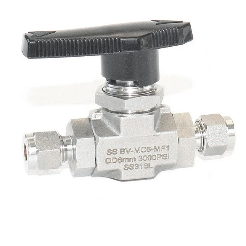 스테인레스 스틸 회로 카드 슬리브 BV 단조 바디 볼 밸브 6000PSI 고압 316L 스트레이트 스루