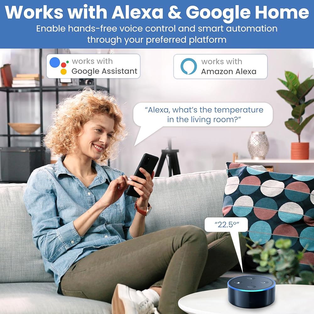 GEVON-LINK WiFi 온도계 습도계, 앱 알림 기능이 있는 스마트 습도 온도 센서, 무료 데이터 저장소 내보내기, 객실 온실 인큐베이터 와인 저장고용 무선 원격 모니터 - 상세 이미지 3