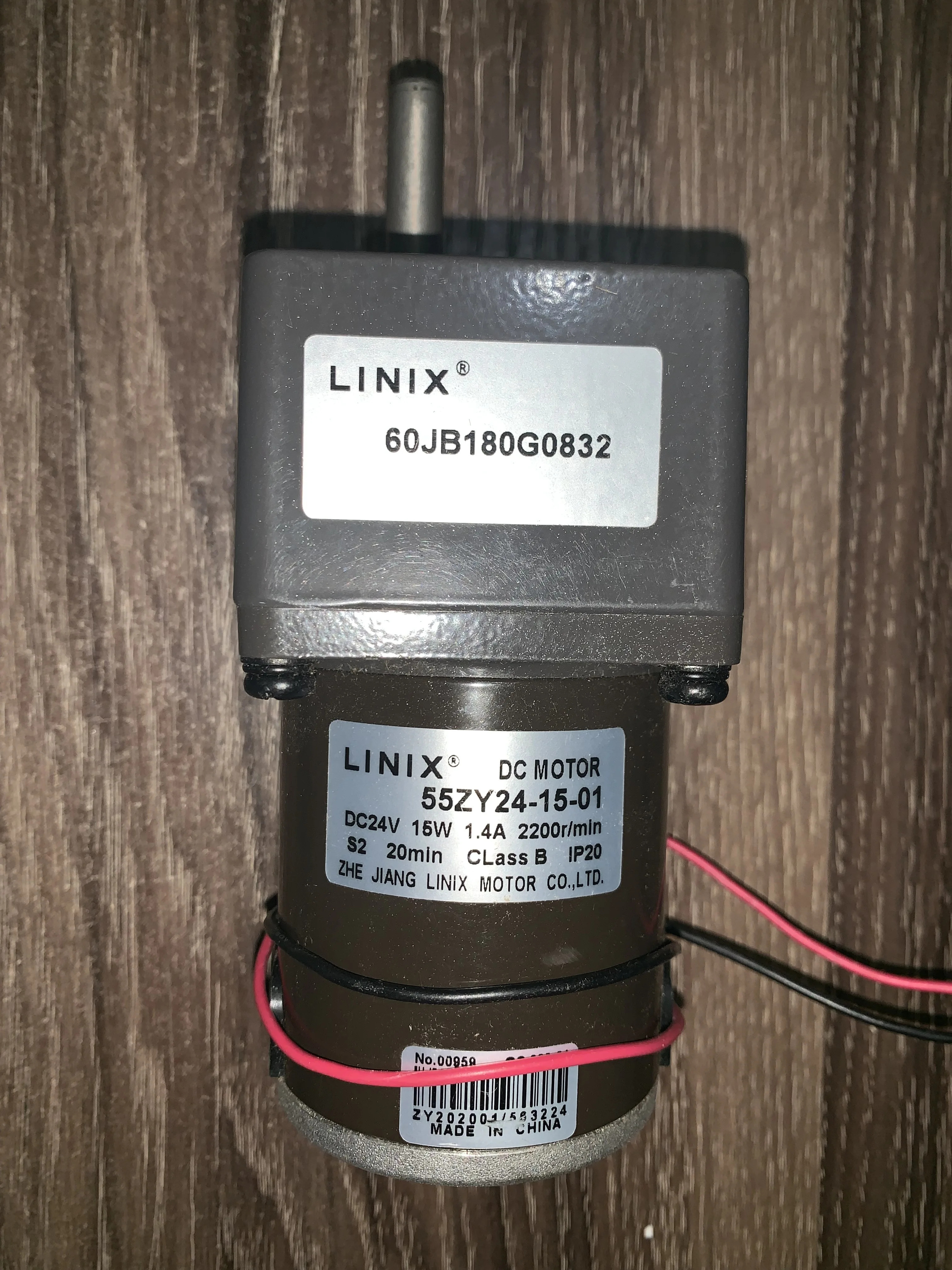 감속 LINIX DC 기어 모터 55ZY24-15-01 5G 7.5G 10G 12.5G 15G 18G 20G 25G 30G