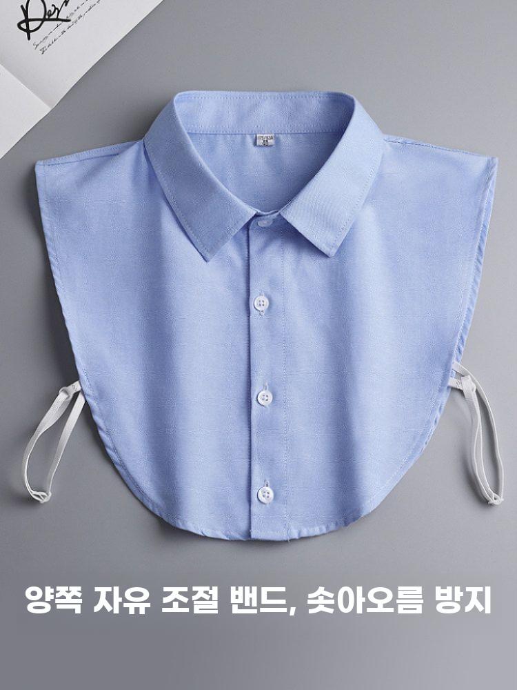 남성용 셔츠 가짜 카라 순면 화이트 정장 레이어드 소품 - 상세 이미지 4