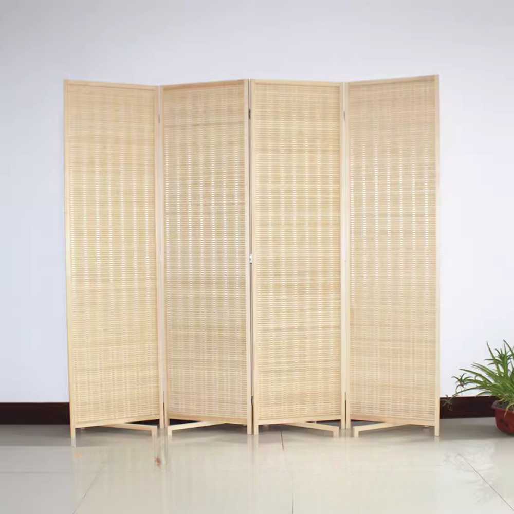 대나무 파티션 공간 병풍 인테리어 가리개 한옥 식당 120x40cm 4폭 - 상품 이미지