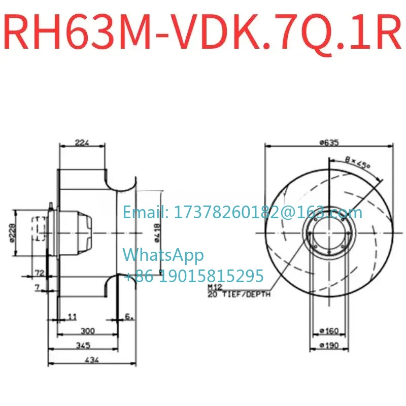 RH6-VDK.7Q.1R 400V 주파수 변환기 캐비닛 상단 원심 팬