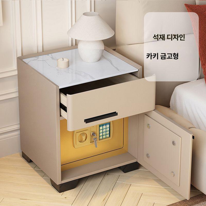 스마트 무선충전 침대 협탁 소형 모던 수납 금고 잠금장치 고급형 진회색 락 A 40cm 폭 이미지 7