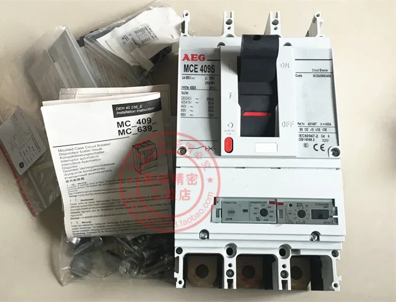 2025.4 독일 AEG 플라스틱 케이스 회로차단기 MCE409S3400 3P 400A 포장 .