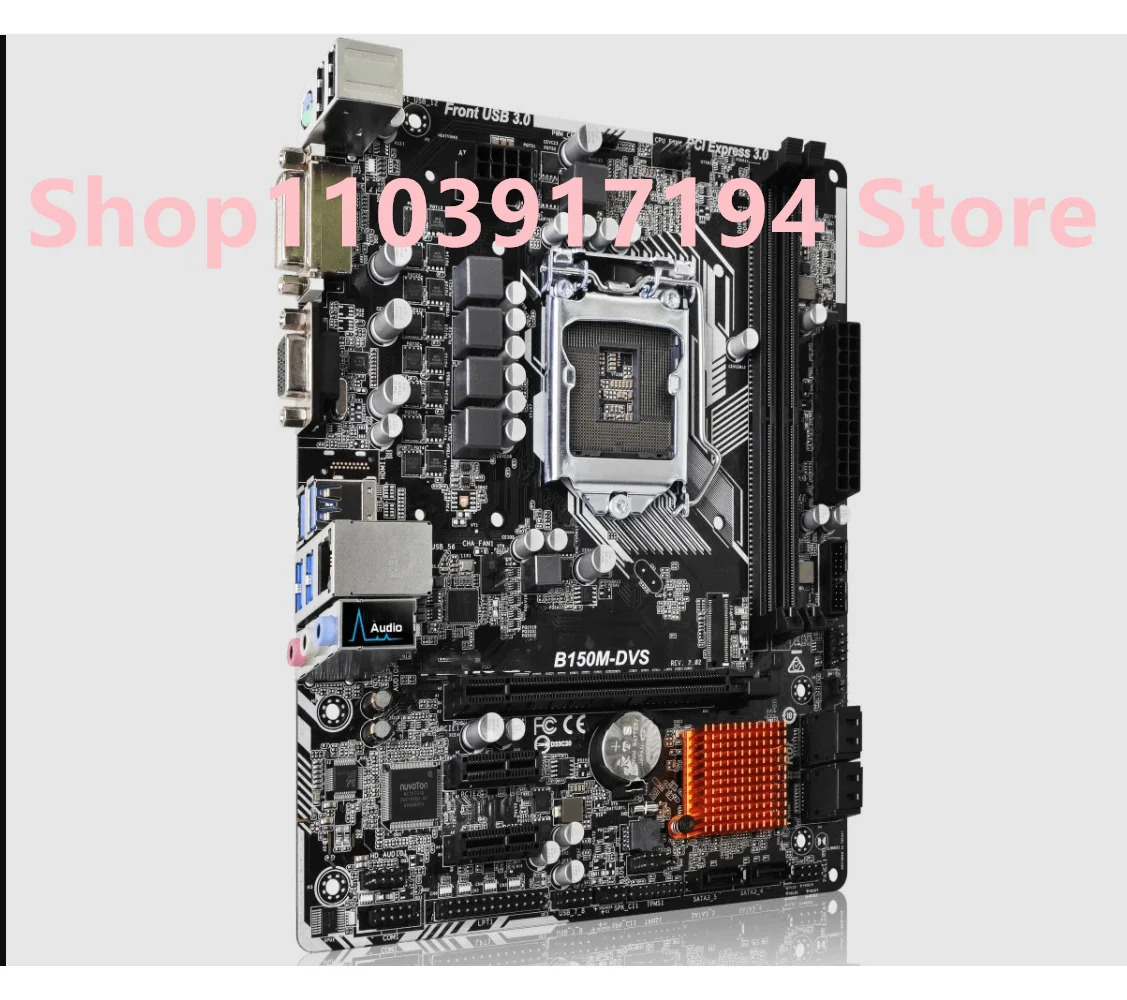ASRock호환 B150M-DVS 마더보드 LGA 1151 DDR4 32G SATA3 USB3.0 VGA DVI Micro- 지원 7 세대 6 코어 i3-6100 CPU