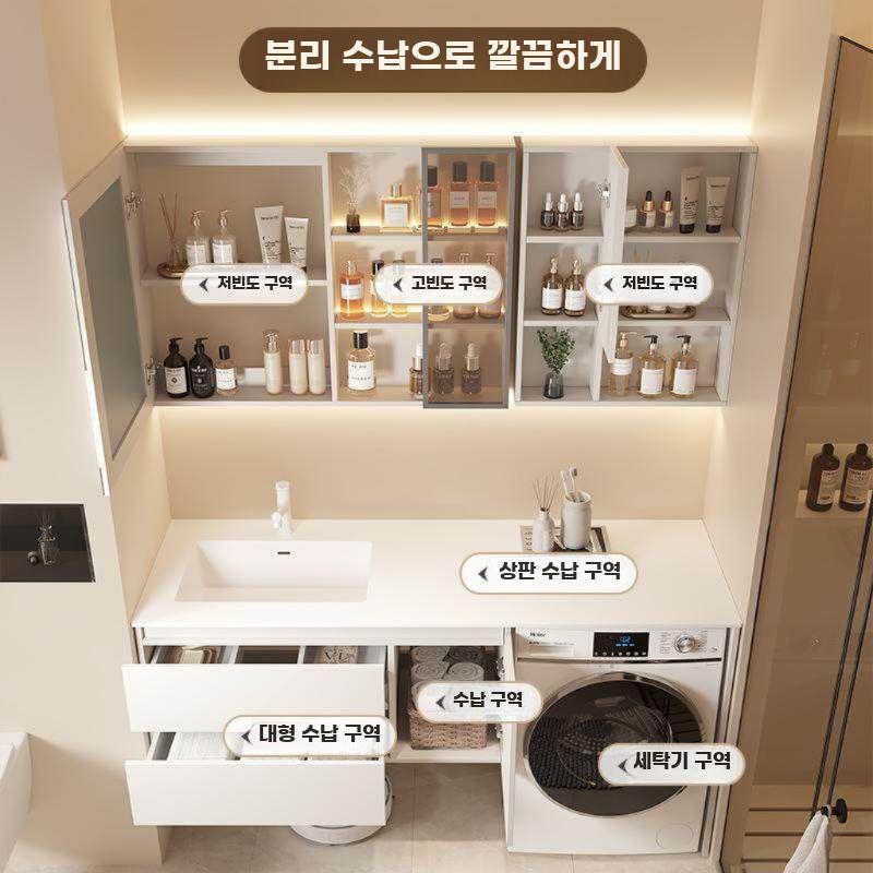 세탁기 선반 세탁실 수납장 캐비닛 틈새장 인테리어 - 상세 이미지 2
