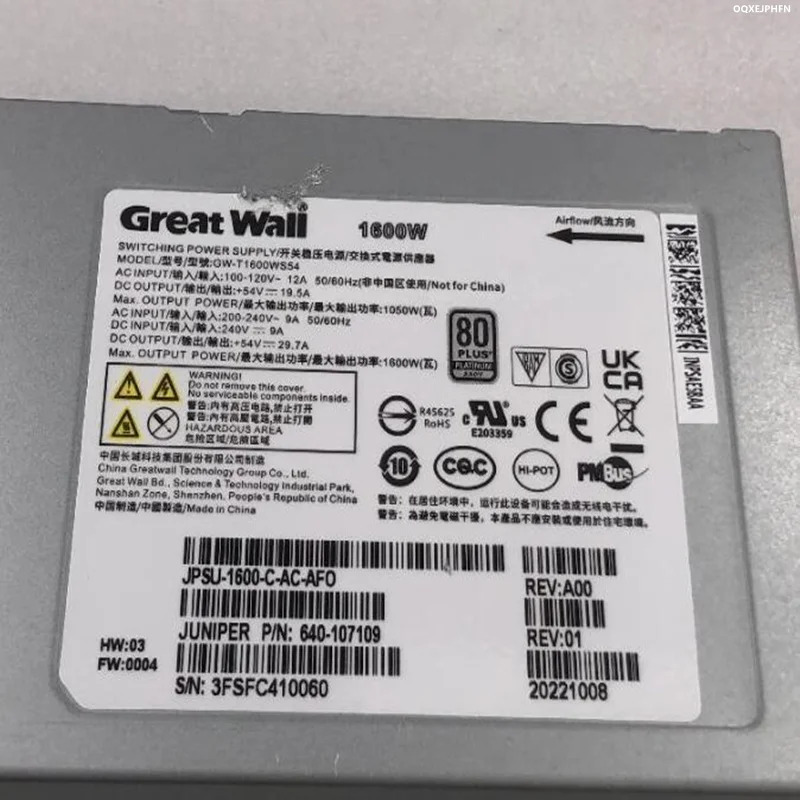 JUNIPER 전원공급장치 JPSU-1600-C-AC-AFO 640-107109 GW-T1600WS54 거신 1600W