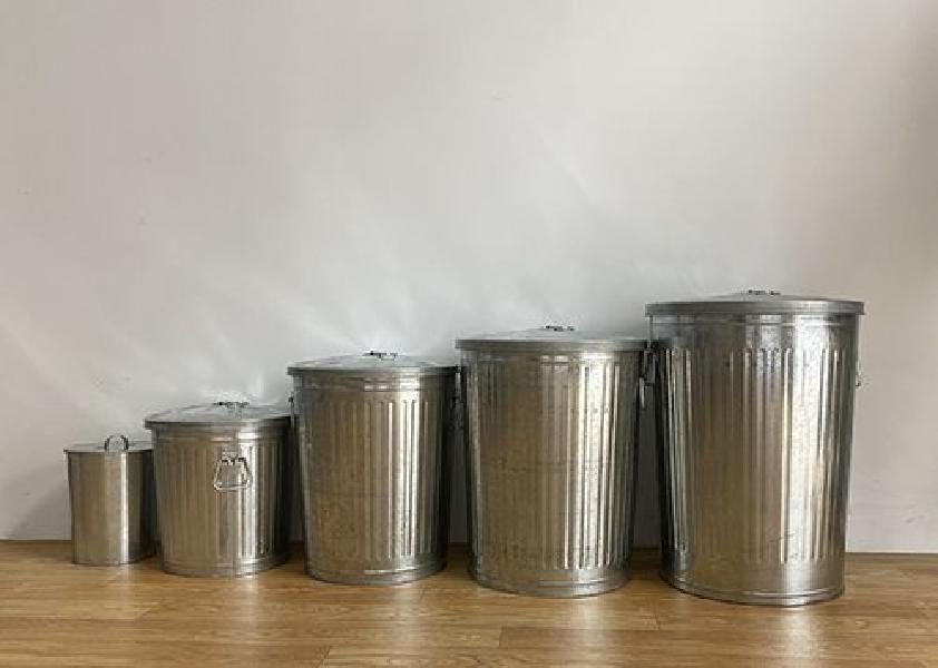 양철 철제 쓰레기 55L 75L 쓰레기통 연소통 120L 원형 휴지통 양동이 - 상세 이미지 3