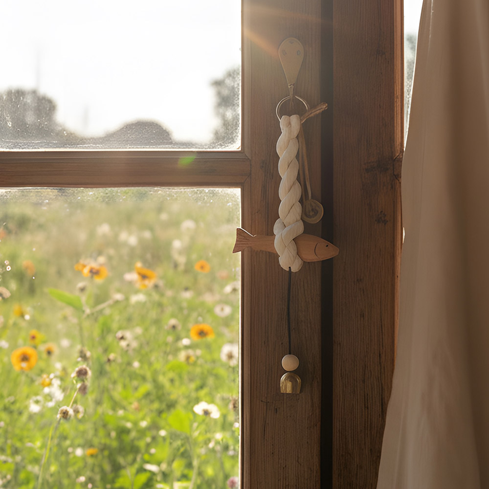 액막이명태도어벨 풍경소리 핸드메이드 마크라메 물고기 문종