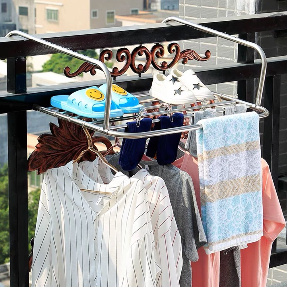 창틀건조대 스텐 미니 원룸용 창문 실내 고정형 빨래건조대 50cm, 실버, 1개 이미지 7