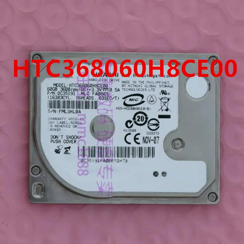 HITACHI오리지널 하드 60GB CE 1.8 인치 HTC368060H8CE00 HTC426060G9AT00 신