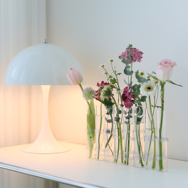 루시 이케바나 유리화병 꽃꽂이 실린더 투명 시험관 수경재배 꽃병 6구