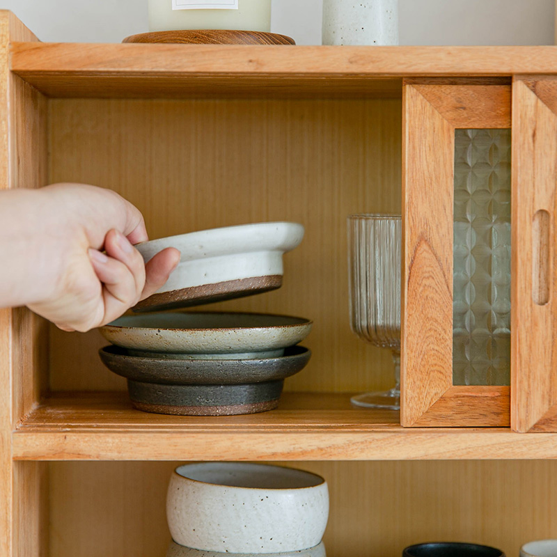틈새수납장 원목 미니 모듈 슬라이딩 내추럴 선반
