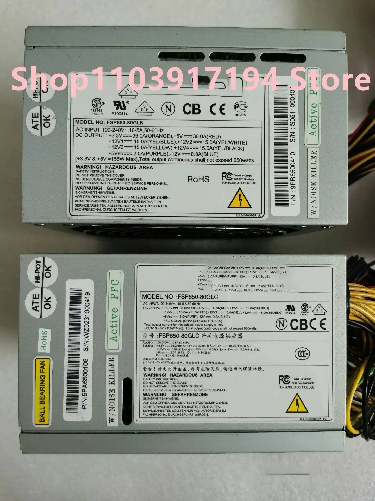 산업컴퓨터 전원공급장치 FSP 650-80GLC FSP650-80GLN 650W 원피스
