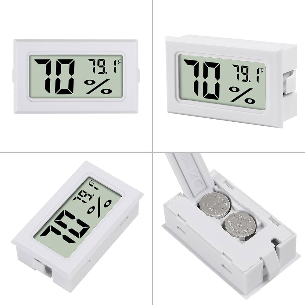 3Pcs 미니 디지털 온도계 습도계 전자 온도 온실, 정원, 자동차 지하실 및 사무실용 실내 LCD 디스플레이 화씨 Black-3PCS - 상세 이미지 3