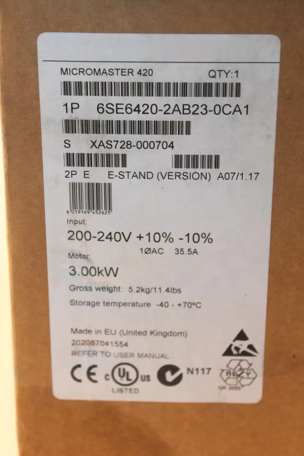 6SE6420-2AB23-0CA1