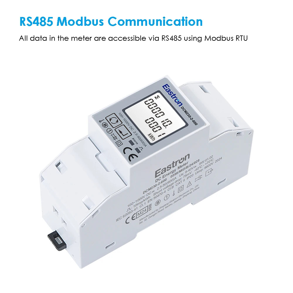 Eastron DCM230-2 시리즈 MID 승150-600A 고속 DC 충전기전류 RS485 전압 측정기