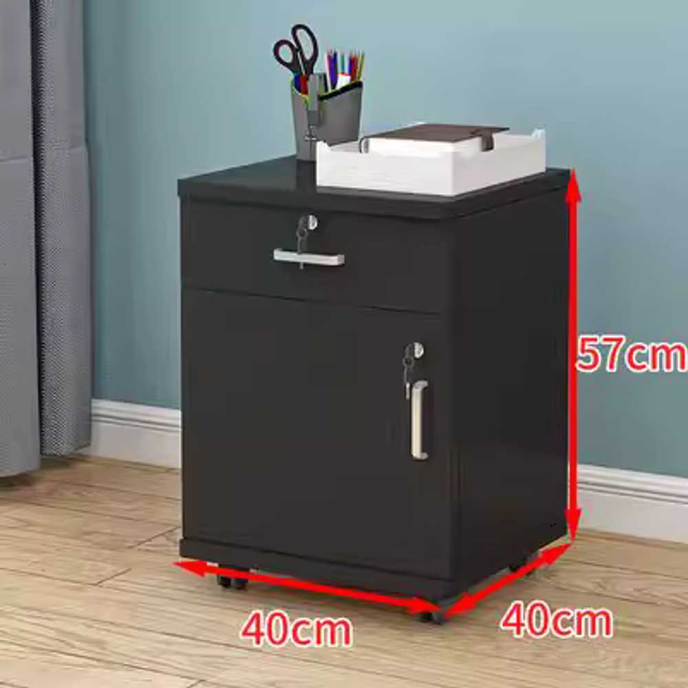 프린터 서랍장 수납장 받침대 선반 복사기 사무실 1서랍1수납장 / 웜화이트 / 16mm 이미지 7