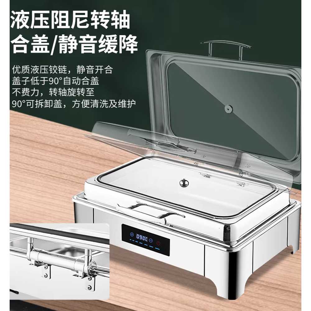 전기 워머기 업소용 보온기 조식 반찬 스텐 밧드 급식 정사각 1칸 6L / 다이얼 온도 조절 - 상세 이미지 3
