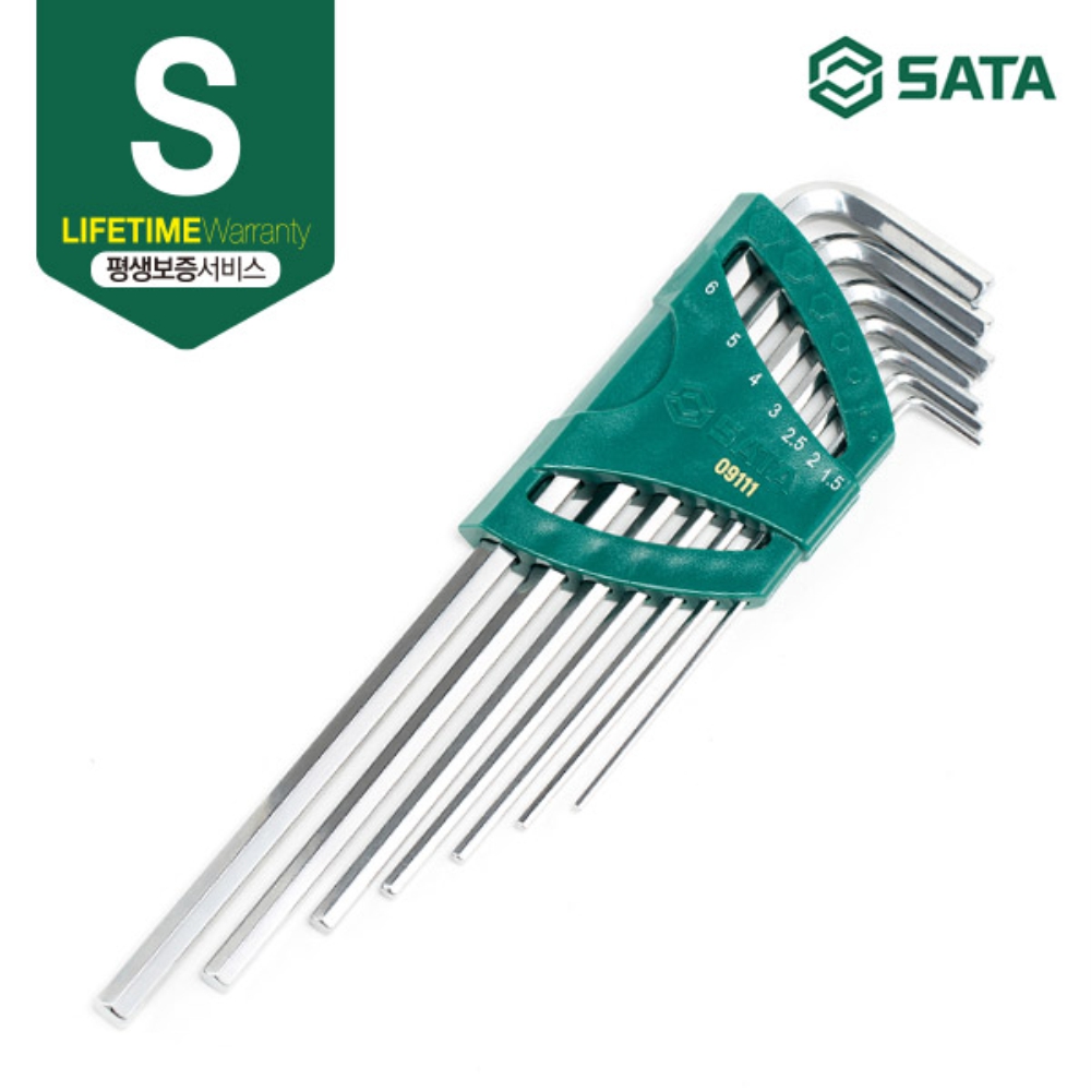 사타 SATA 육각 엑스트라 롱 렌치 세트 7PCS 09111 기억자랜찌 - 상세 이미지 2