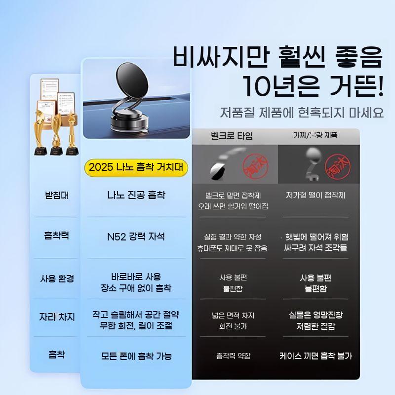진공 자동차 거치대 360도 회전 핸드폰 흡착컵 자석 흡착 마그네틱 차량용 - 상세 이미지 3