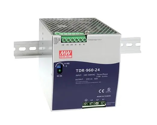 평균 잘 TDR-960-24 960W 24V 40A 스위칭 전원공급장치 기능 슬림 3상 산업DIN 레일