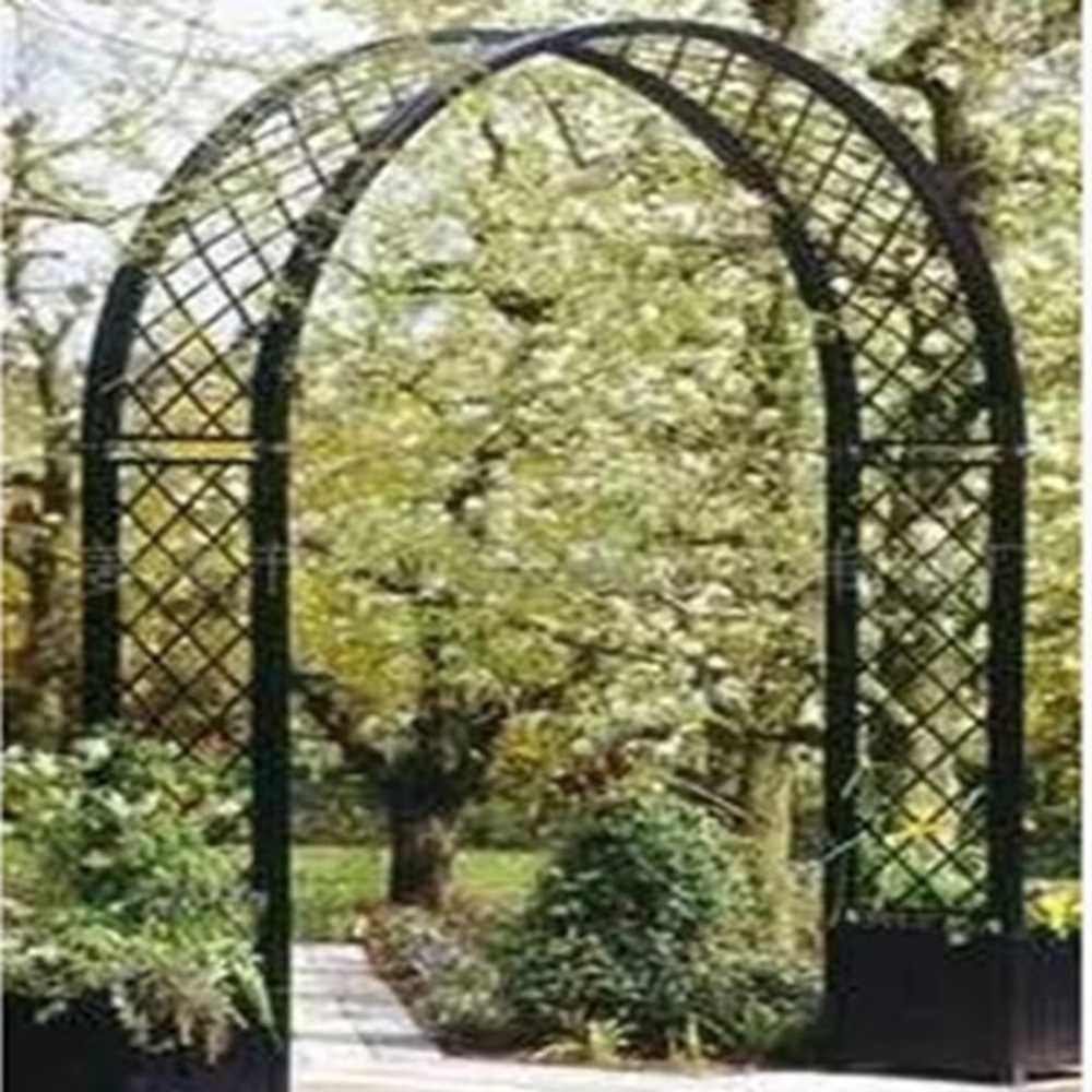 장미 터널 게이트 정원 철제 아치 지주대 가든 문없음 120x30x200cm 블랙 - 상세 이미지 5