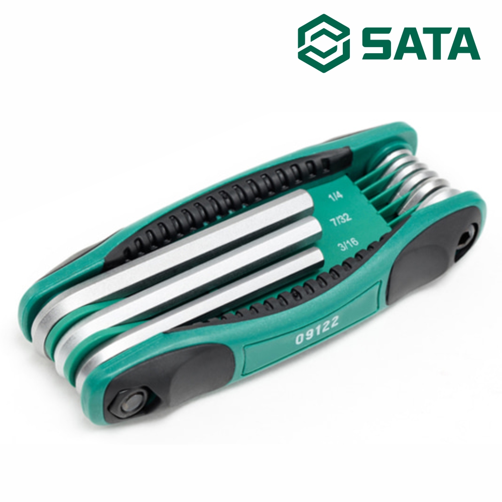 사타 SATA 접이식 육각 렌치 세트 9PCS INCH 09122 폴딩랜찌 - 상품 이미지