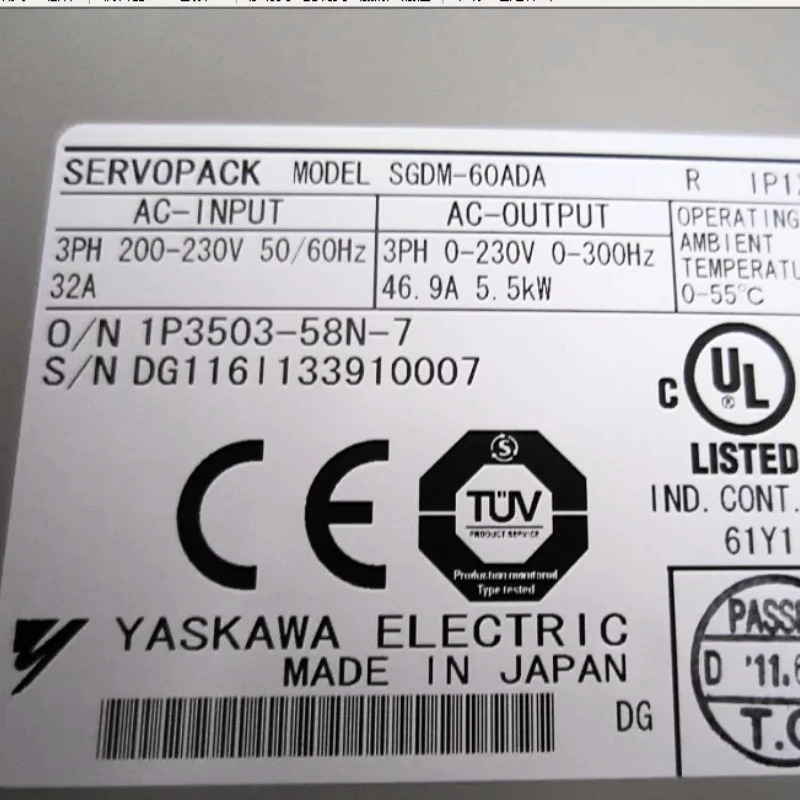 Yaskawa SGDM-60ADA 서보 드라이브 내 새