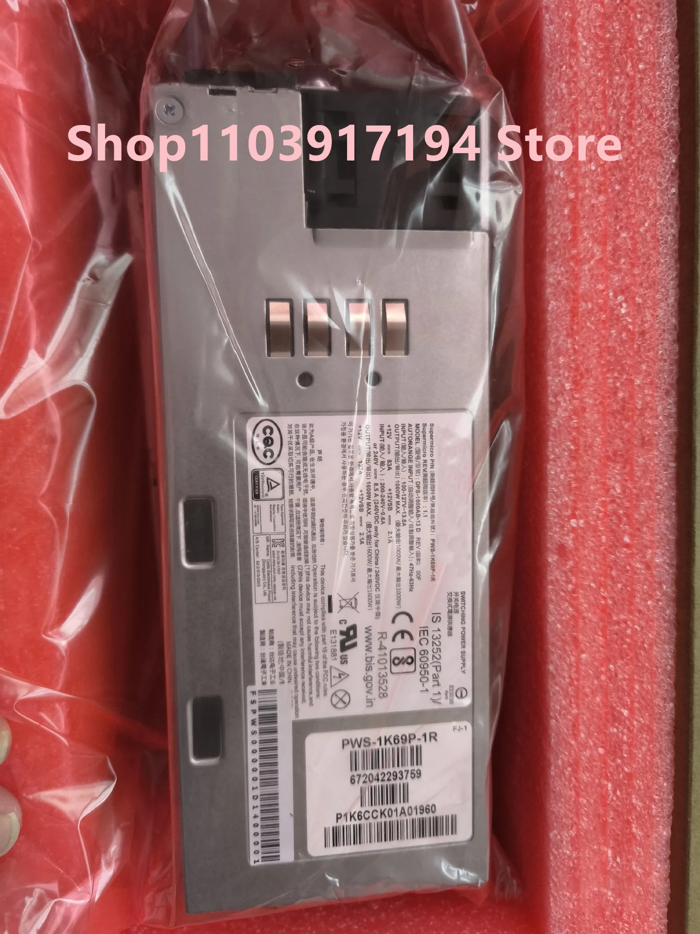슈퍼 PWS-1K69P-1R DPS-1600AB-13 D서버 전원공급장치 1600W
