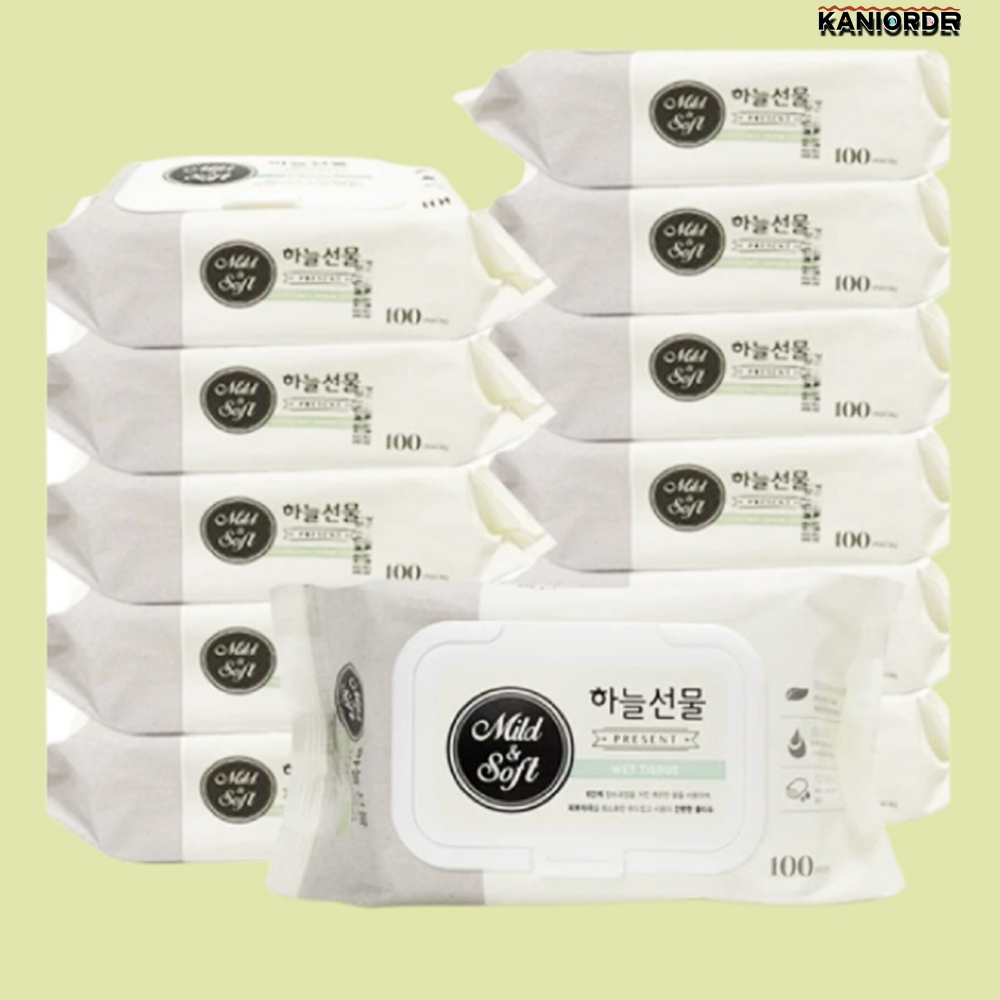 물티슈 한박스 순수 물 휴지 일회용 대용량 안전한 캡형 12개 - 상품 이미지