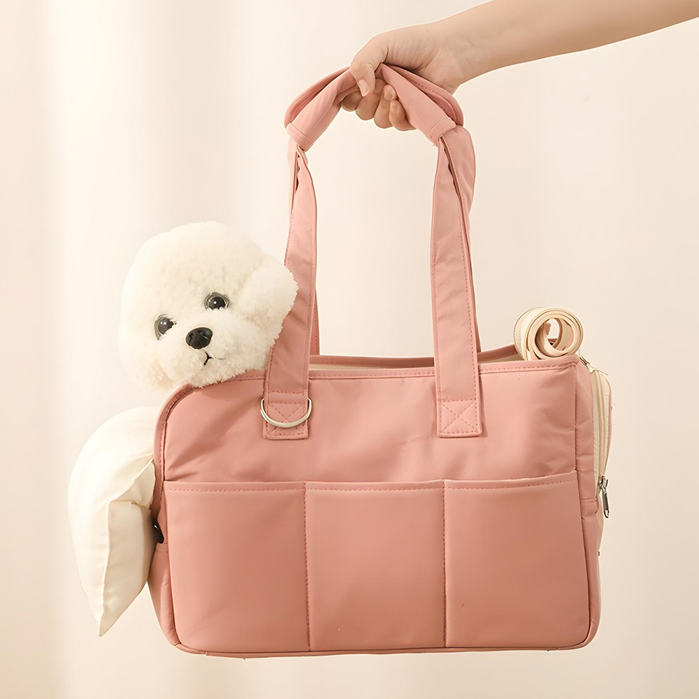 강아지가방 슬링백 고양이이동장 산책가방 애견캐리어 포대기 기내용 핑크, M(중형)