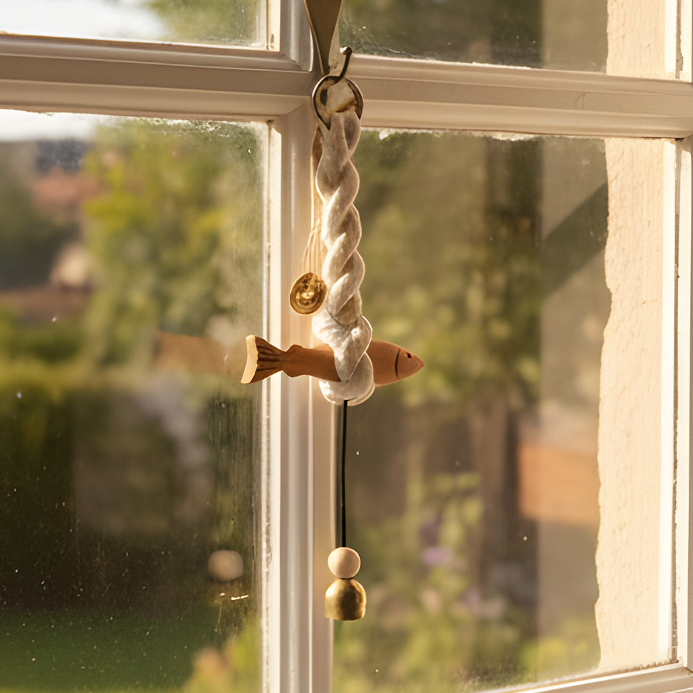 액막이명태도어벨 풍경소리 핸드메이드 마크라메 물고기 문종