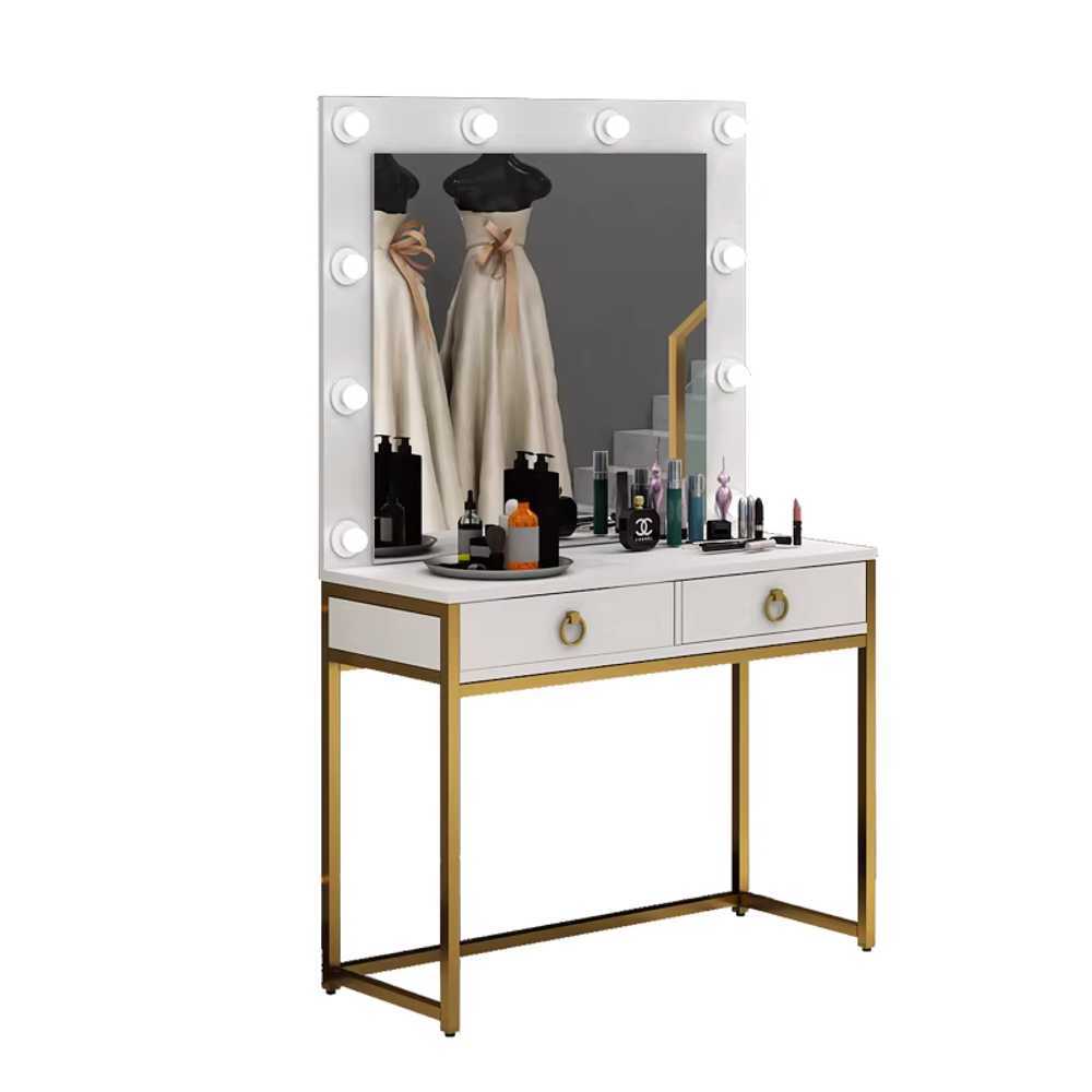 스튜디오 화장대 웨딩샵 파우더룸 가정용 골드프레임 60x40x160cm 골드 프레임 화이트 - 상품 이미지