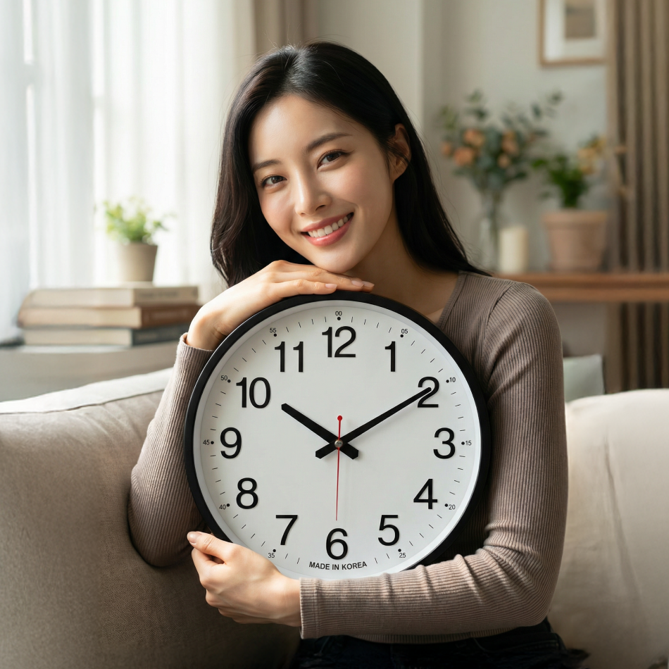국산 40cm 큰숫자 모던 대형 무소음 벽시계 이미지 6